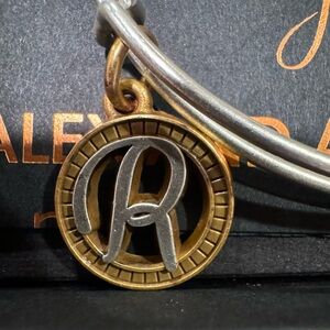 Alex and Ani Two-toned Letter R Bangle Bracelet